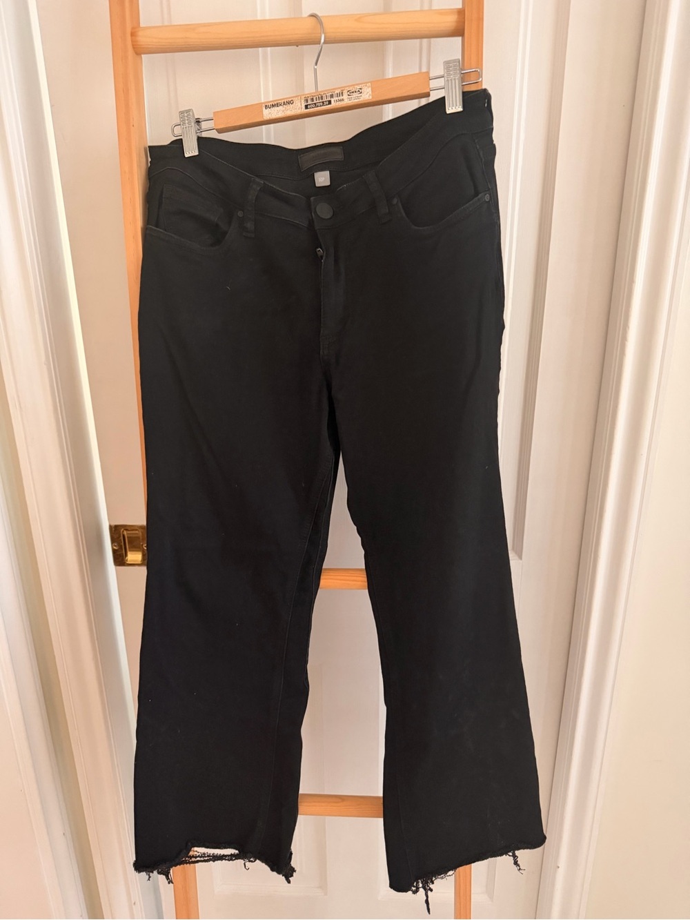 Kut from the Kloth Black Wide-Leg Frayed Hem Jeans